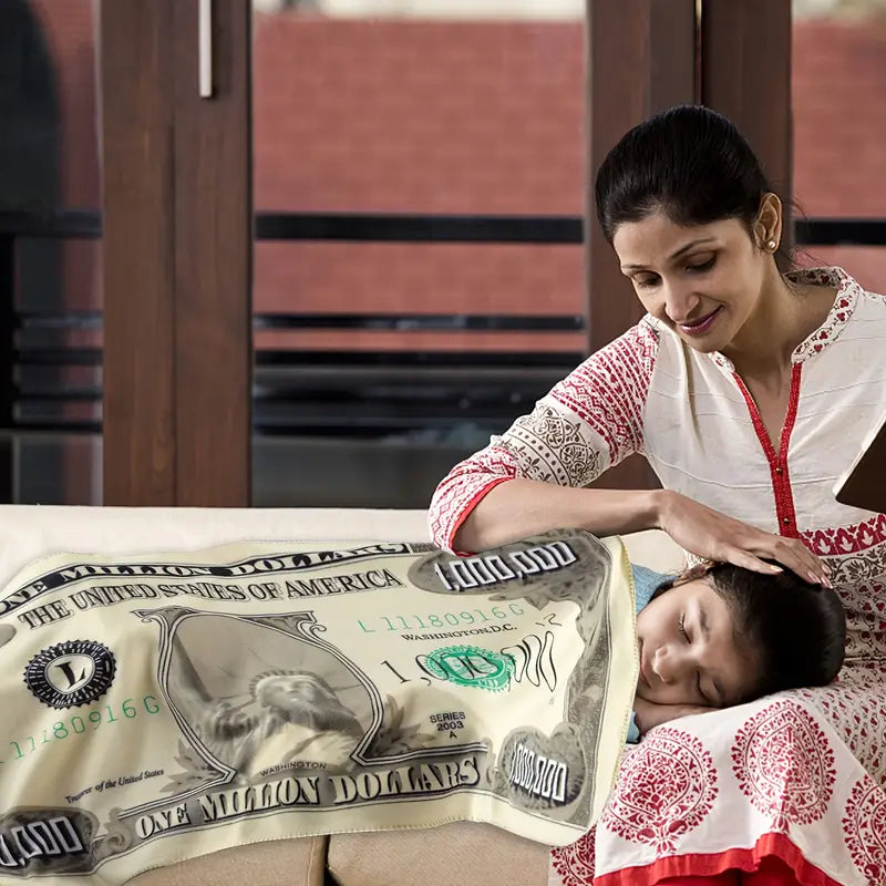 Dollar Print Throw Blanket for Living Room (1pc)