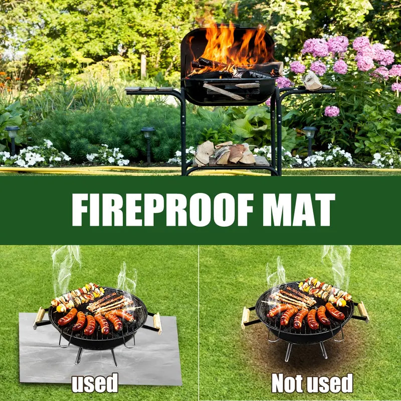 1pc Fireproof Mat for Outdoor Deck and Patio Grill