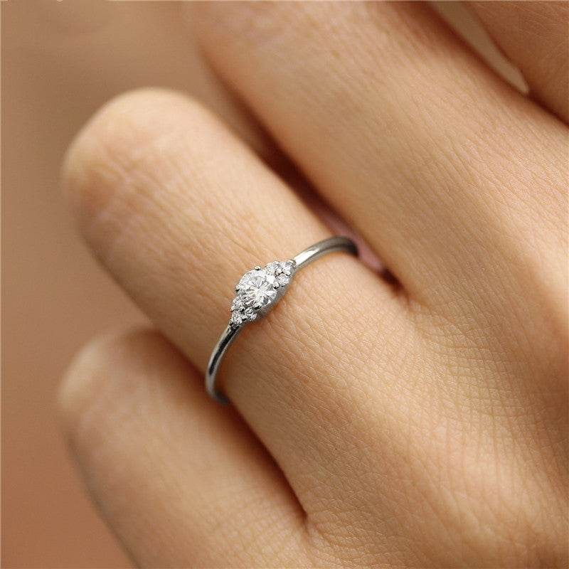 14K Gold-Plated Ring with Diamond Accent Design