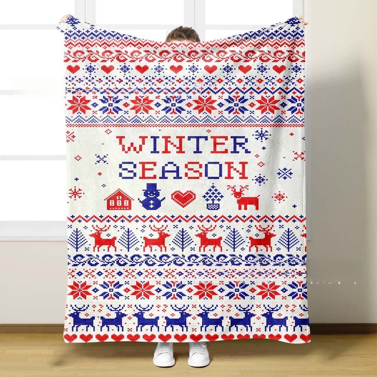3D Digital Print Christmas Fleece Blanket for Decor