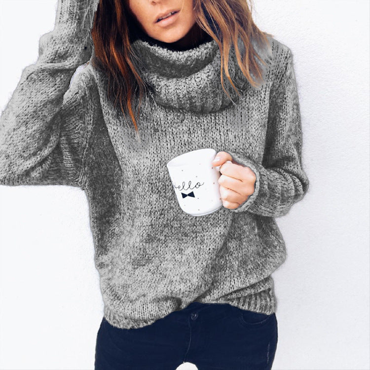 2018 Women's Long Sleeve Turtleneck Knit Sweater