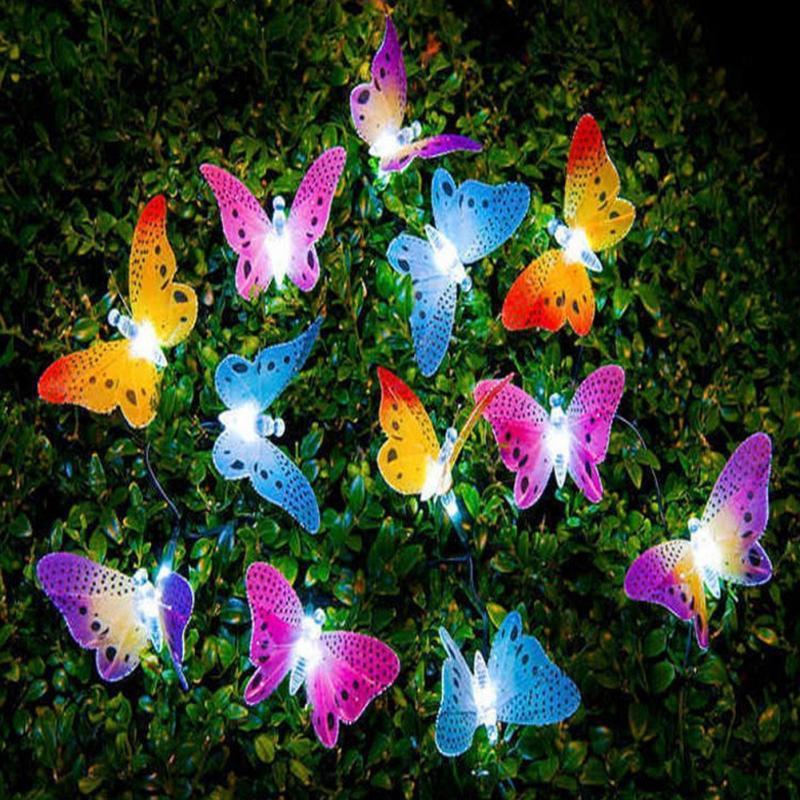 12LED Solar Butterfly String Lights for Outdoor Decor