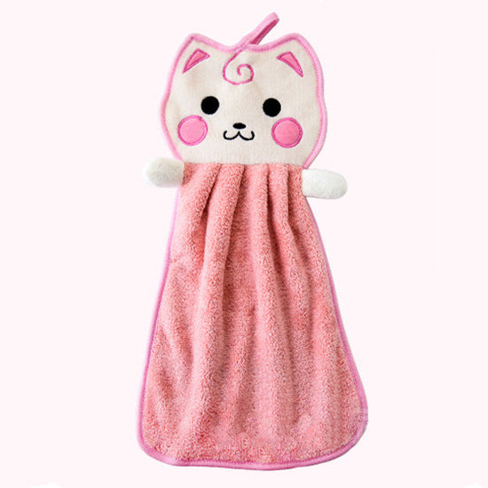 Microfiber Coral Fleece Cat Pattern Towel (1pc)
