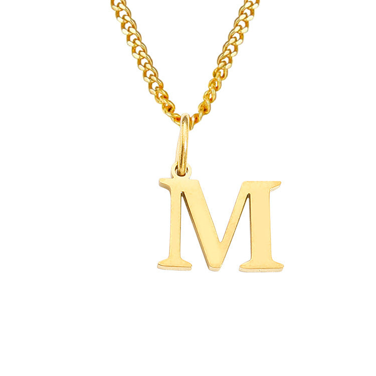 14K Stainless Steel Necklace with 26 Letters