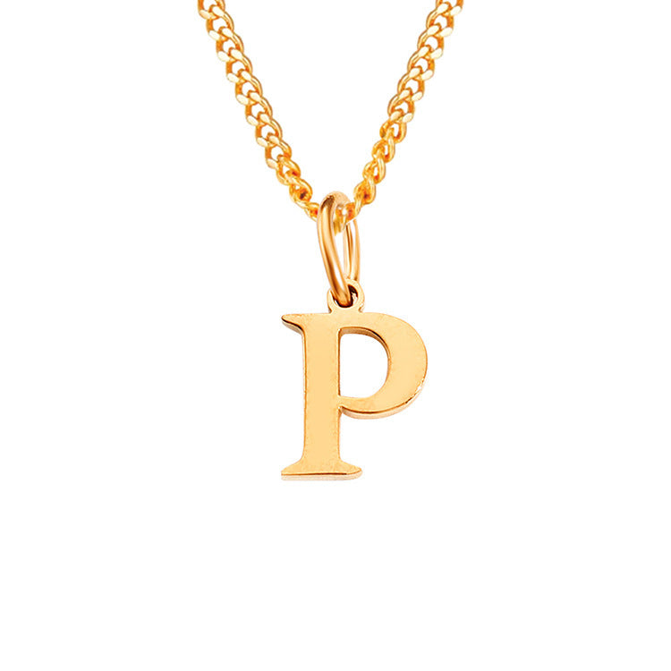 14K Stainless Steel Necklace with 26 Letters