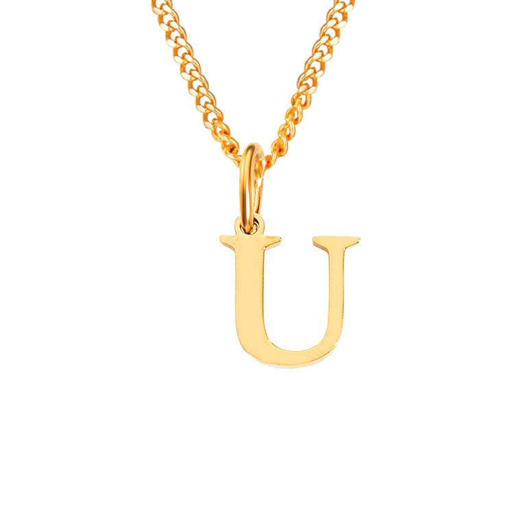 14K Stainless Steel Necklace with 26 Letters