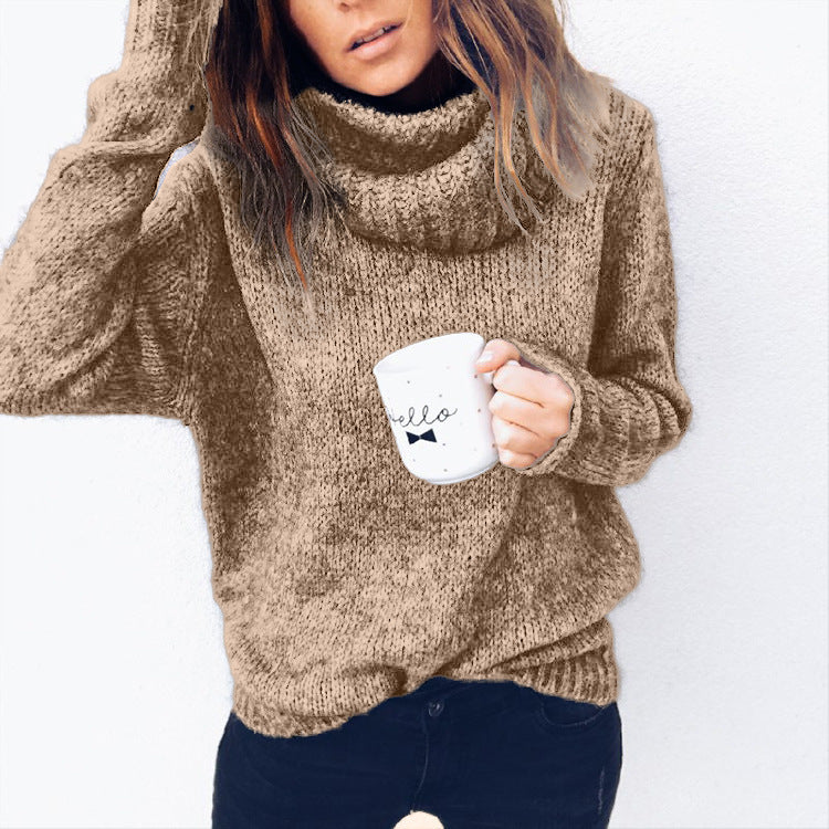 2018 Women's Long Sleeve Turtleneck Knit Sweater