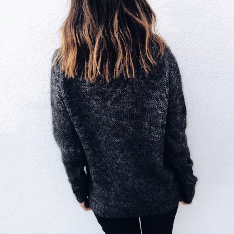 2018 Women's Long Sleeve Turtleneck Knit Sweater