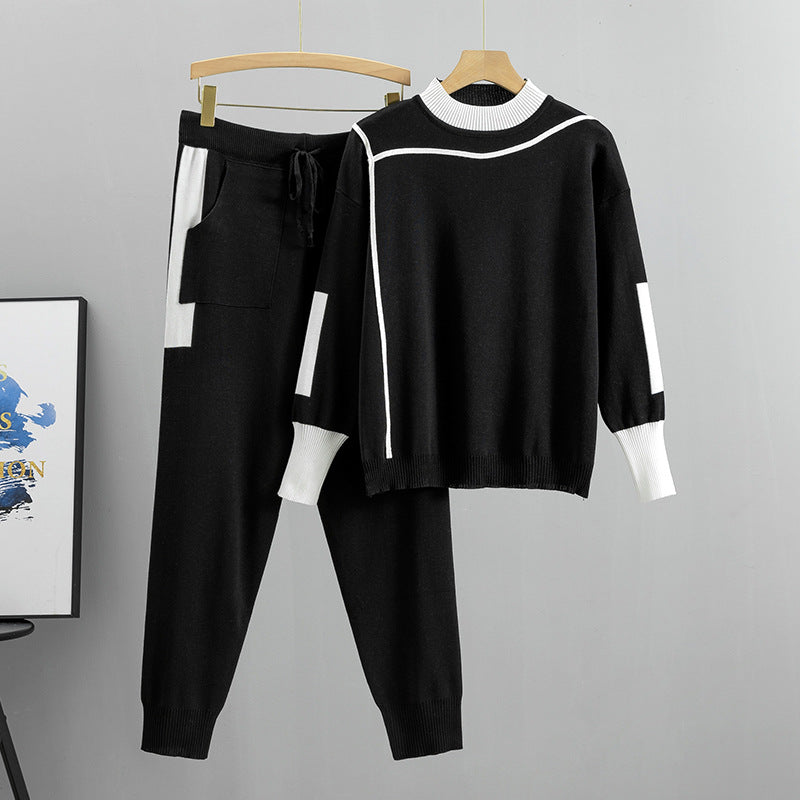 2024 Women's Plus Size Fashion Knit Two-Piece Set
