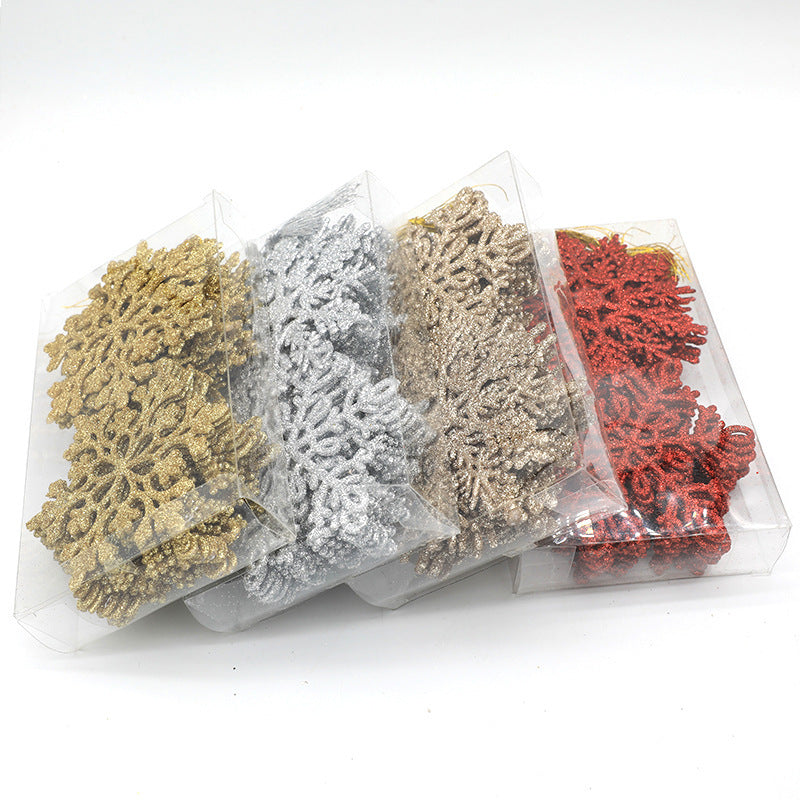 10cm Glitter Snowflake Set for Christmas Decor (24PCS)