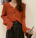 2020 Women's Korean Style V-Neck Cardigan Sweater