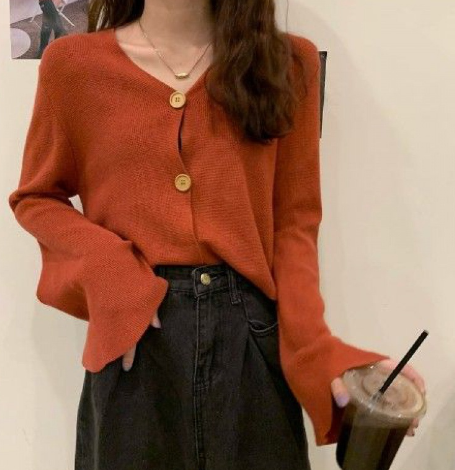 2020 Women's Korean Style V-Neck Cardigan Sweater
