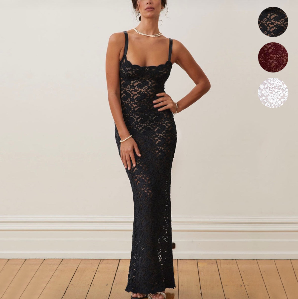 2023 Summer Fashion Sexy Lace Dress with Off-Shoulder Design