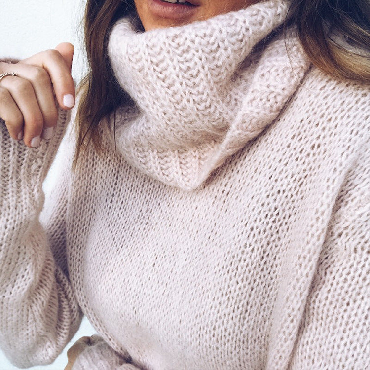 2018 Women's Long Sleeve Turtleneck Knit Sweater