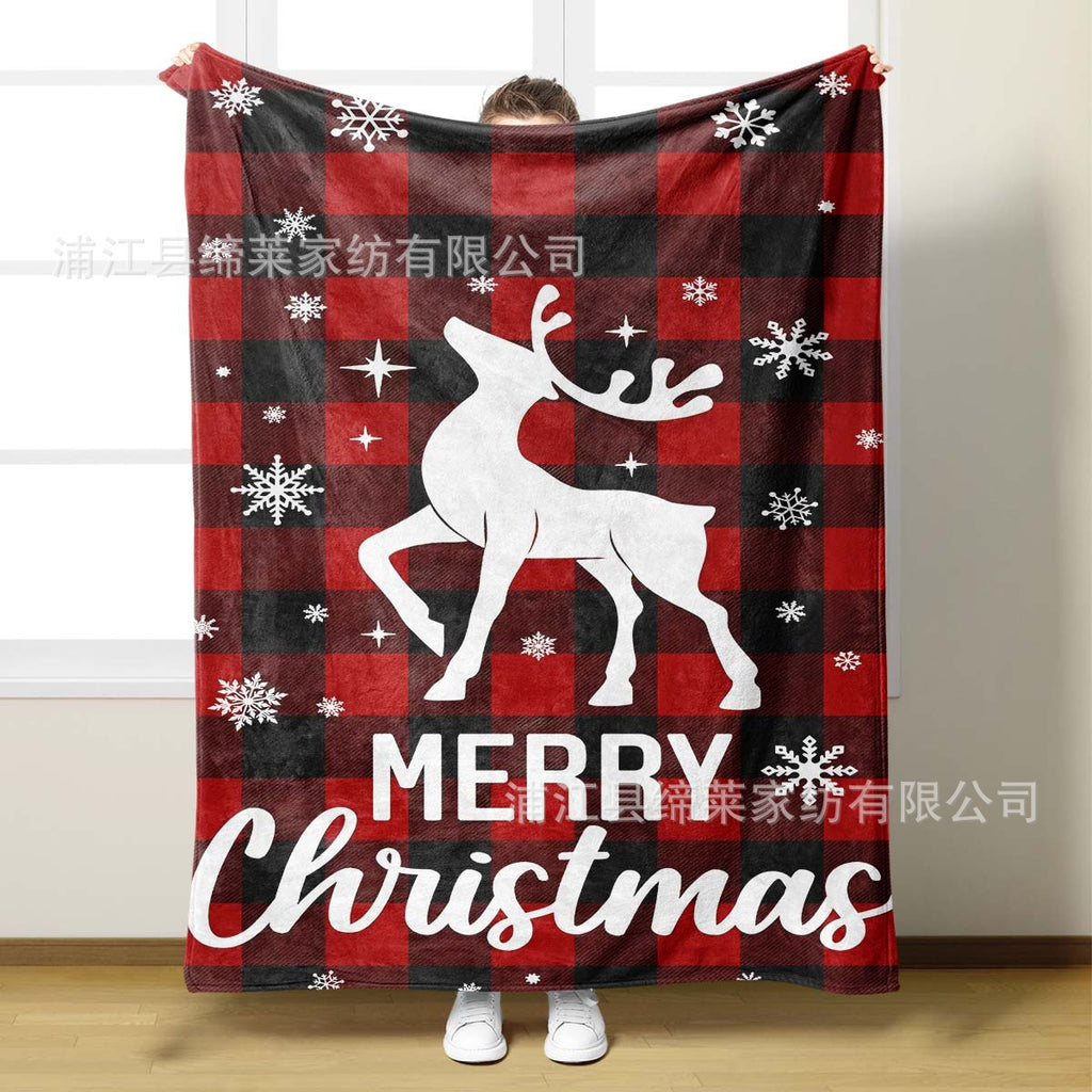 3D Digital Print Christmas Fleece Blanket for Decor
