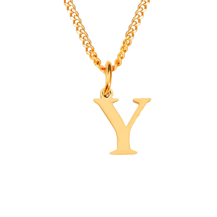 14K Stainless Steel Necklace with 26 Letters