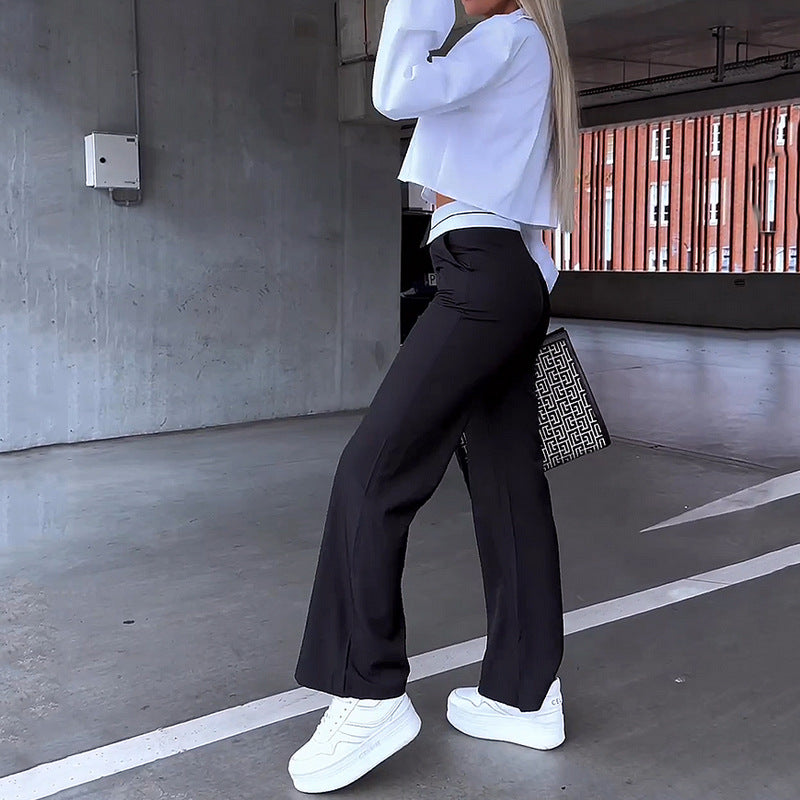 2023 Women's Fashion Two-Piece Set with Loose Pants