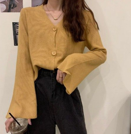 2020 Women's Korean Style V-Neck Cardigan Sweater