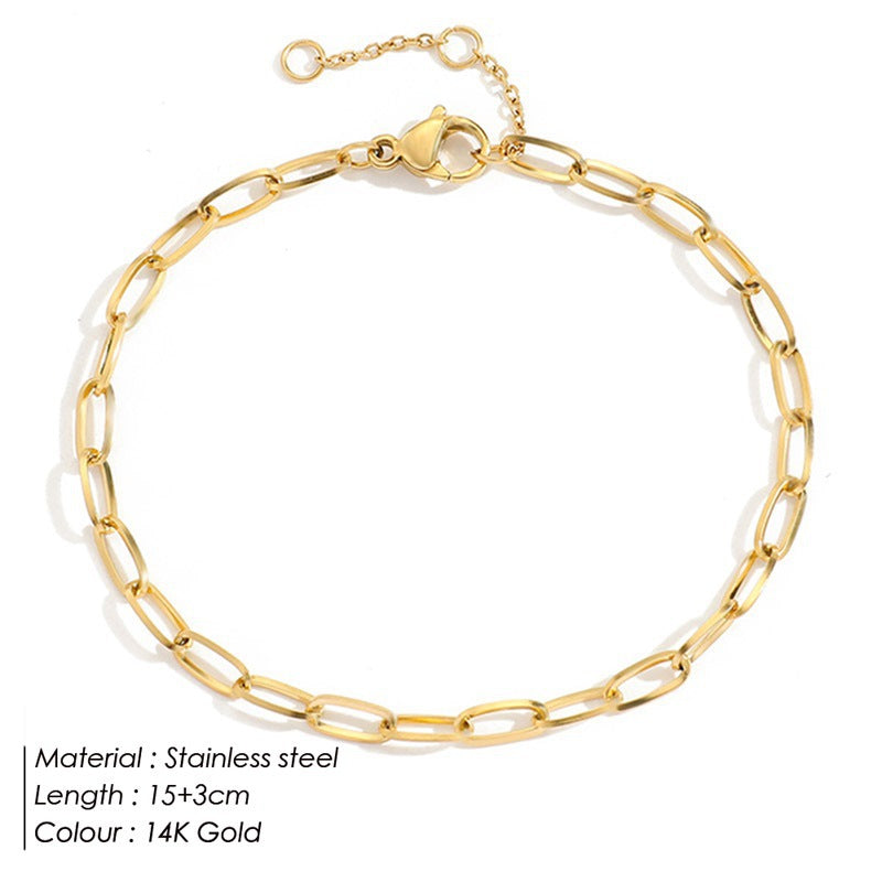 14K Gold Plated Titanium Steel Hip Hop Bracelet