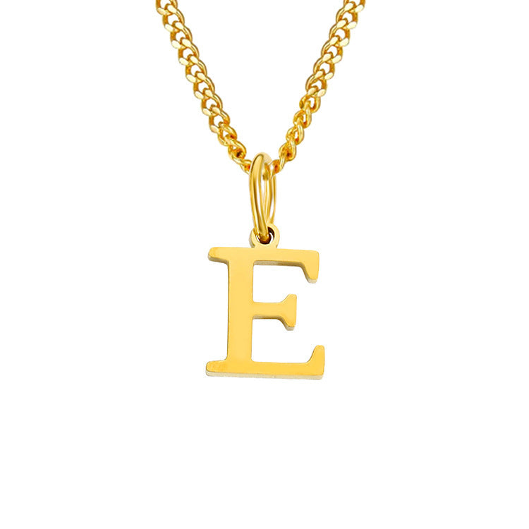 14K Stainless Steel Necklace with 26 Letters