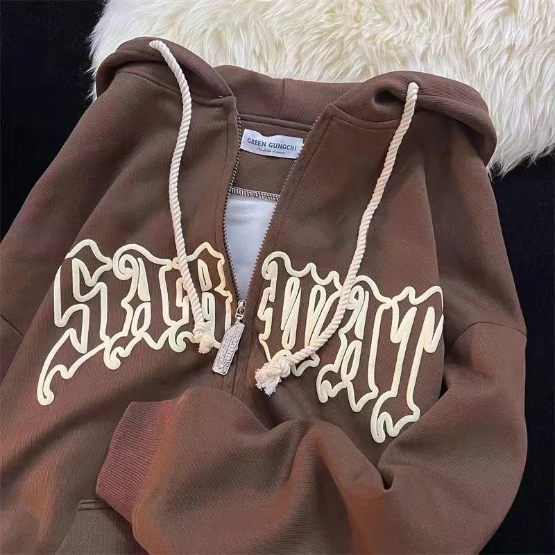 Casual High Street Hooded Jacket for Couples in Hong Kong