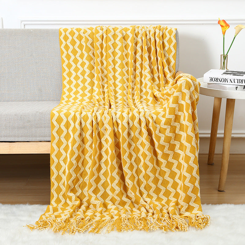 Nordic Style Knitted Sofa Blanket for Office Naps