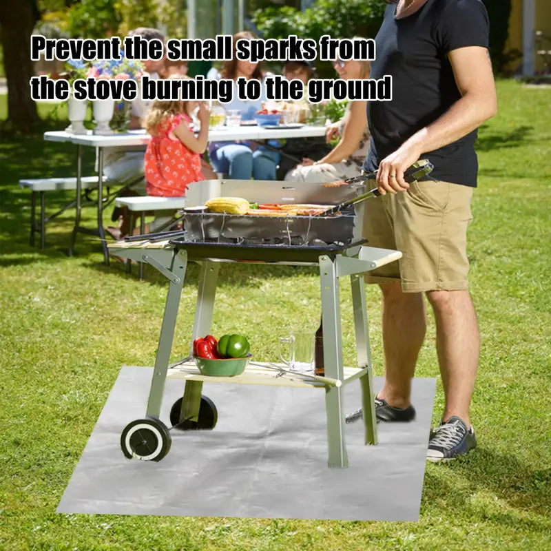 1pc Fireproof Mat for Outdoor Deck and Patio Grill