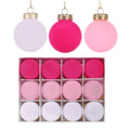 12PCS 6CM Velvet Ball Christmas Tree Ornaments