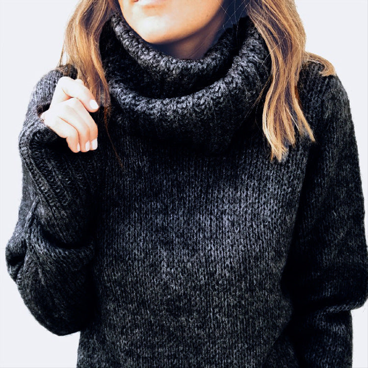 2018 Women's Long Sleeve Turtleneck Knit Sweater