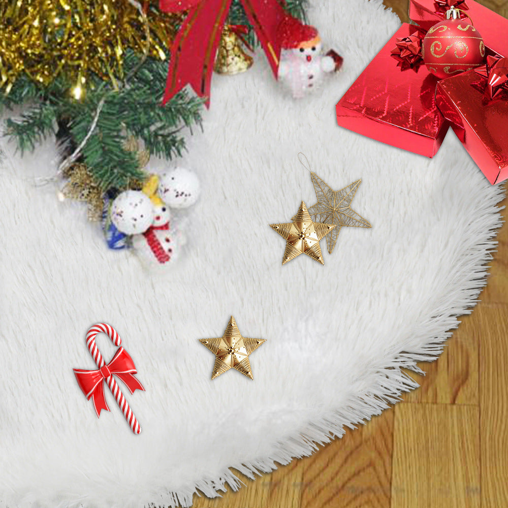 2021 New Plush White Christmas Tree Skirt Decoration