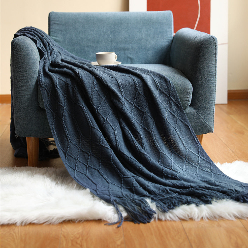 Knitted Sofa Blanket for Winter Office Naps