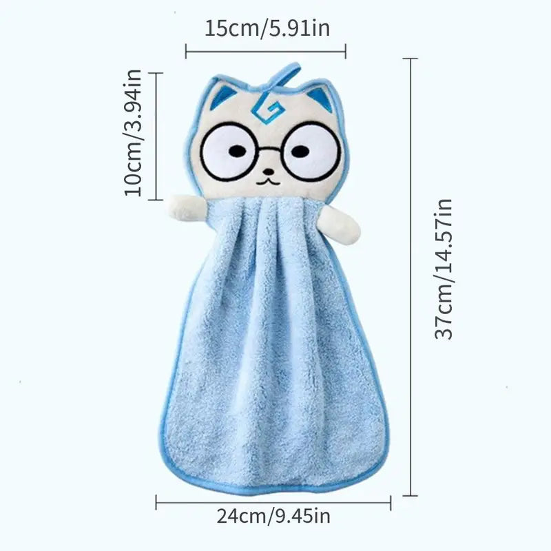 Microfiber Coral Fleece Cat Pattern Towel (1pc)