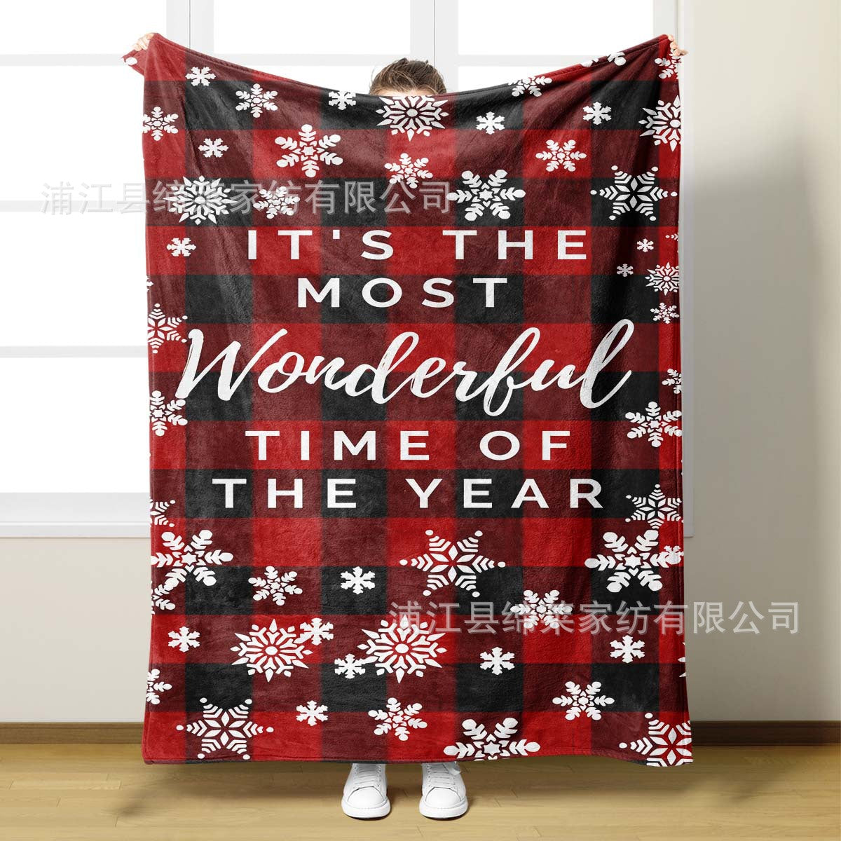 3D Digital Print Christmas Fleece Blanket for Decor
