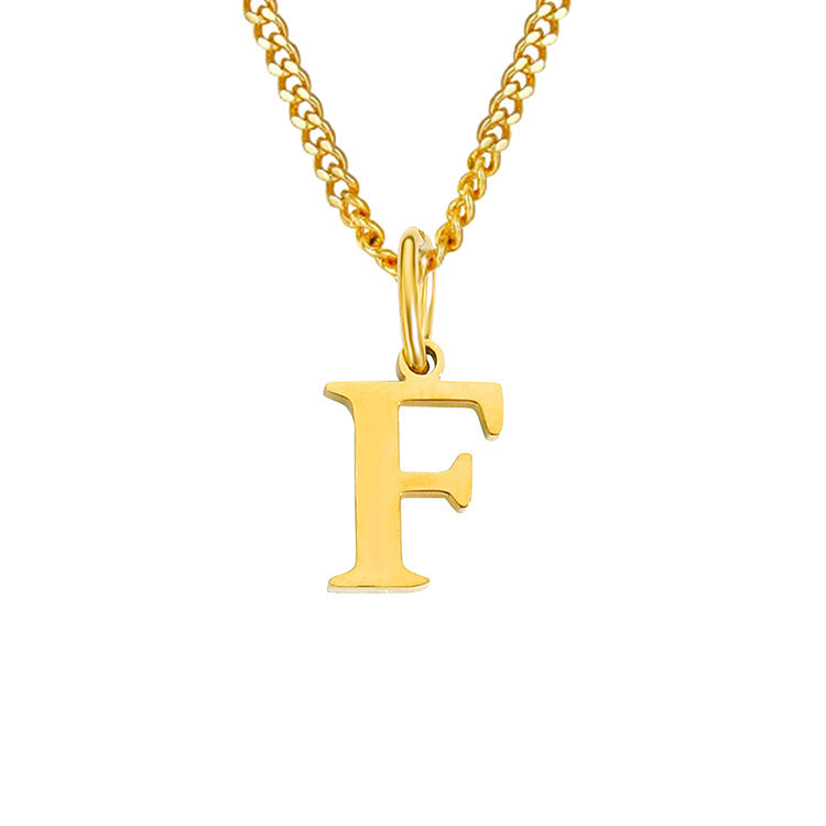 14K Stainless Steel Necklace with 26 Letters