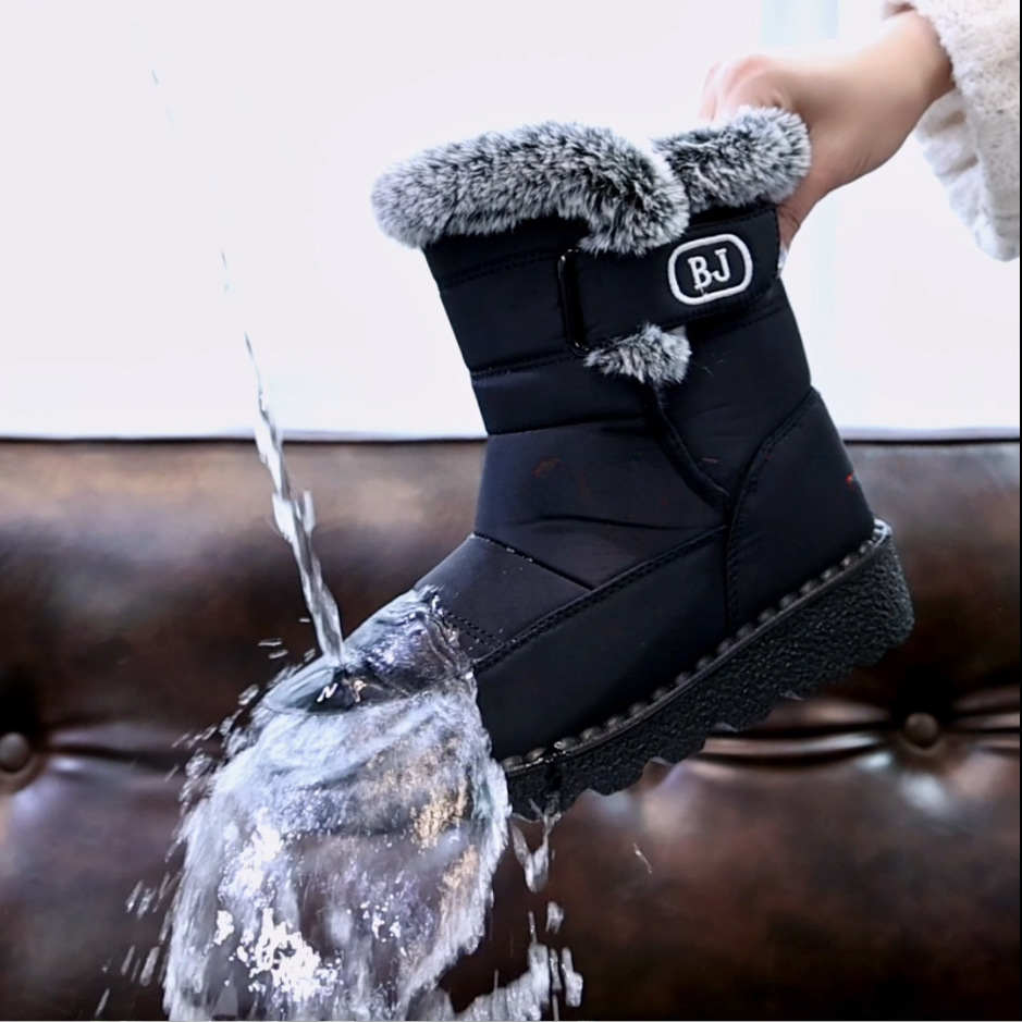 2024 Women's Waterproof Plush Snow Boots with Velcro