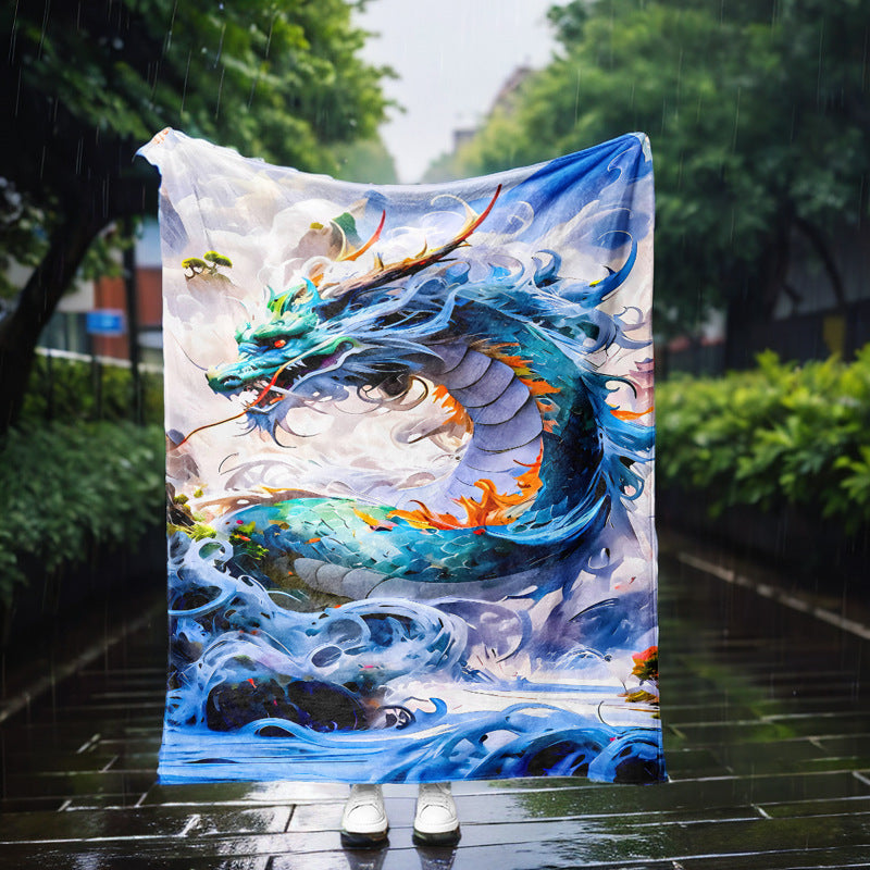 Dragon Pattern Cartoon Blanket for Afternoon Naps