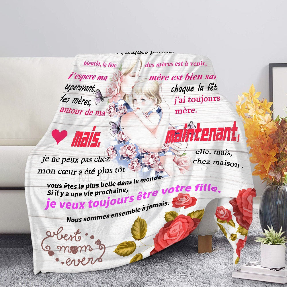 Digital Printed Fleece Blanket for Mother's Day Gift