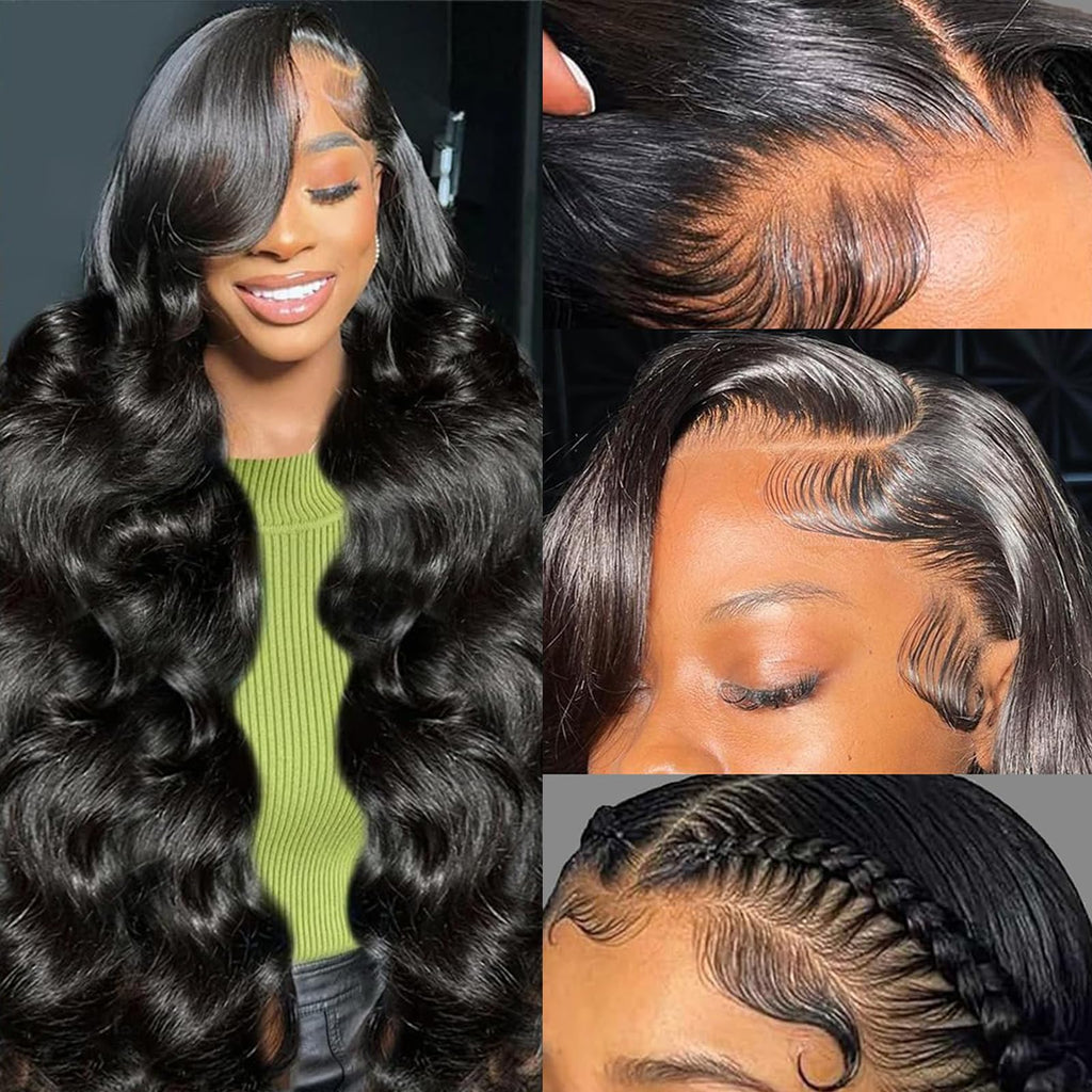 13x6 HD Lace Front Wigs Human Hair 180% Density Body Wave Lace Front Wigs Human Hair Glueless Wigs Human Hair Pre Plucked with Baby Hair for Women 26 Inch