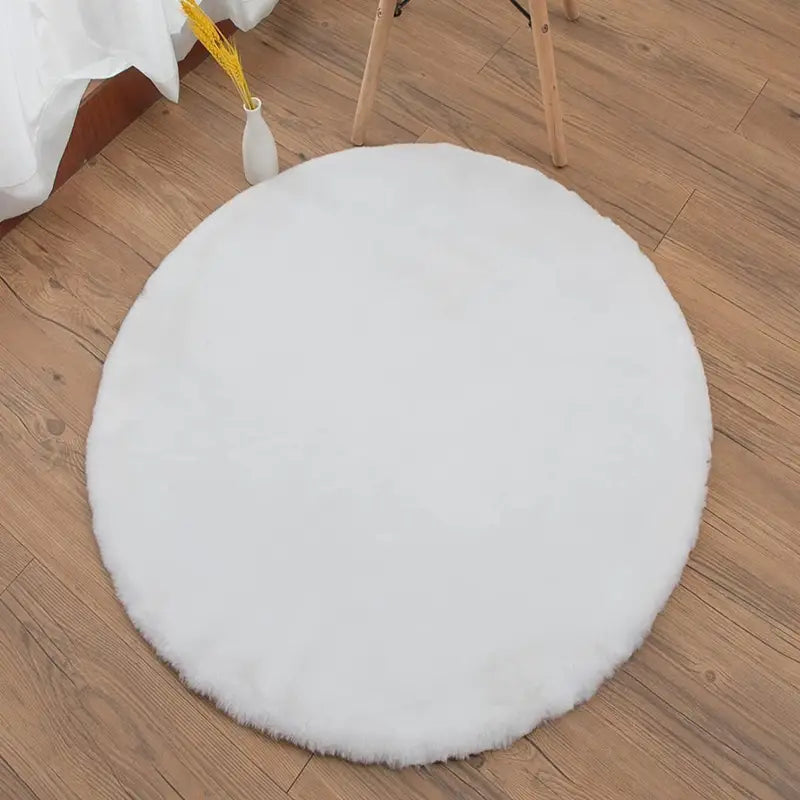 1pc Fuzzy Faux Fur Plush Area Rug for Bedroom