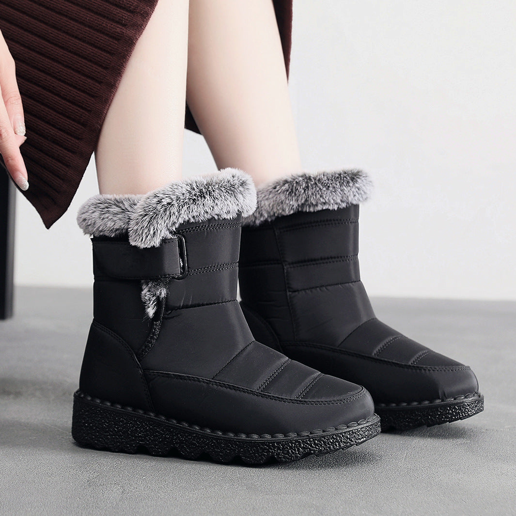 2024 Women's Waterproof Plush Snow Boots with Velcro