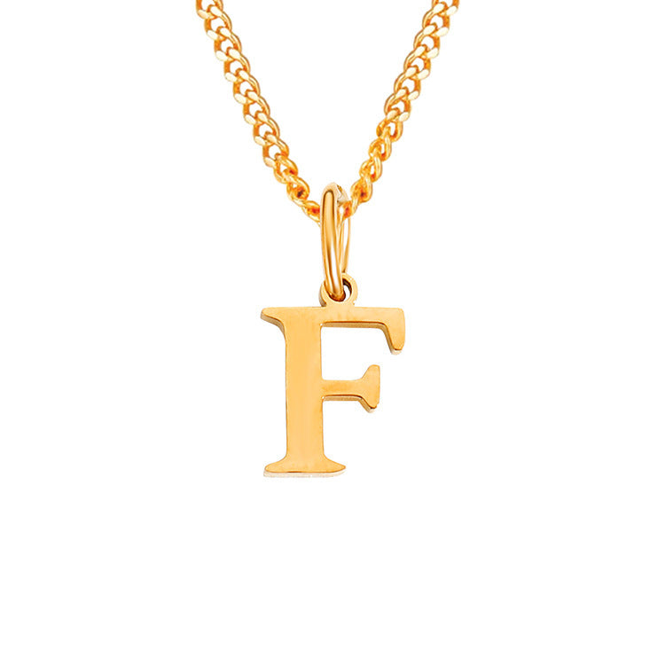 14K Stainless Steel Necklace with 26 Letters