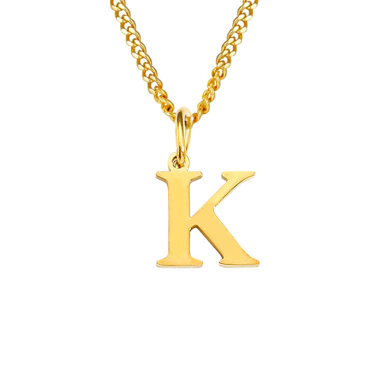 14K Stainless Steel Necklace with 26 Letters